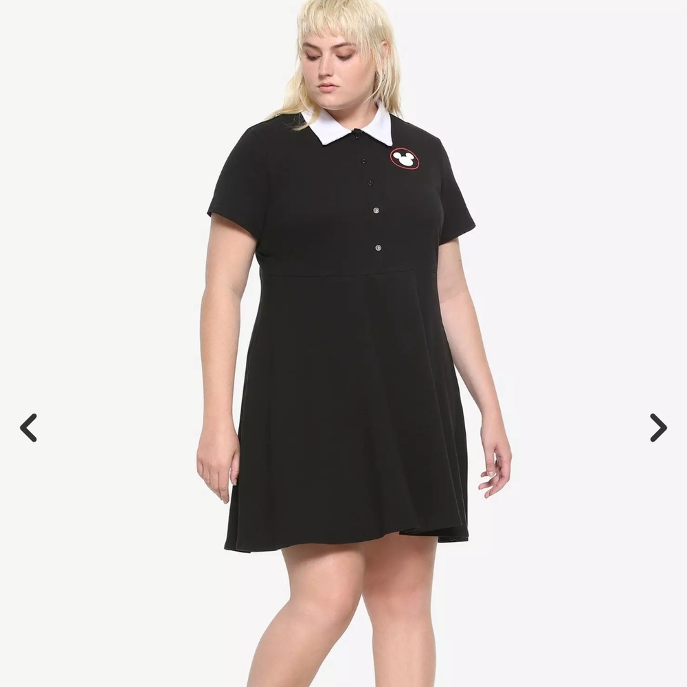 Disney Mickey Mouse Black & White Collared Dress Plus Size